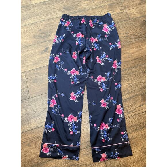 Victorias Secret AFTERHOURS SILKY SATIN Pajama Set Pajamas BLUE FLORAL Sz M - Picture 7 of 8